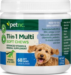 petnc 11-in-1 Multivitamin & Mineral Liver Flavored Soft Chew for Dogs, 60 count