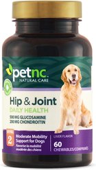 PetNC Natural Care Hip & Joint Daily Health Level 2 Chewable Tablet Dog Supplement, 60 count