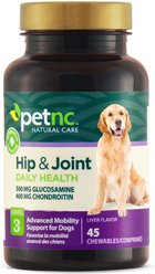 PetNC Natural Care Hip & Joint Daily Health Level 3 Liver Flavor Chewable Tablet Dog Supplement, 45 count