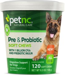 PetNC Natural Care Pre & Probiotic Soft Chews Digestive Supplement for Dogs, 120 count