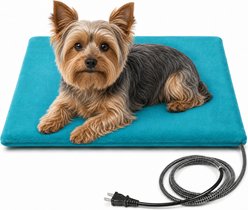 PetNF Outdoor Heating Pad Auto Temperature Control, Waterproof Washable Cover, Safe Power Restart Dog & Cat Blanket, 19.6 x 15.7-in, Light Blue