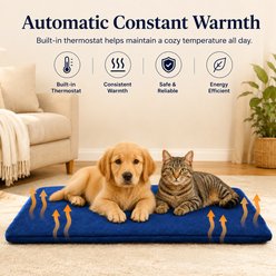 PetNF Outdoor Heating Pad Auto Temperature Control, Waterproof Washable Cover, Safe Power Restart Dog & Cat Blanket, 19.6 x 15.7-in, NavyBlue slide 2 of 7