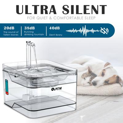Show full view: PetNF Transparent Cat Water Drinking Fountain, Transparent, 3-L slide 3 of 10