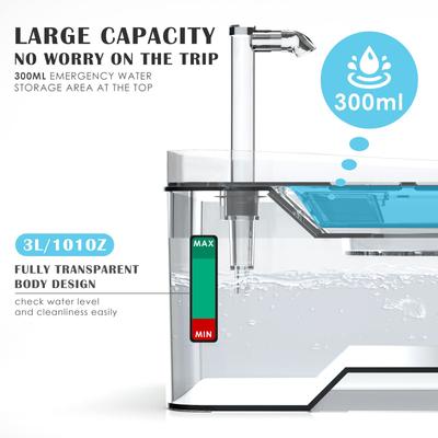 Show full view: PetNF Transparent Cat Water Drinking Fountain, Transparent, 3-L slide 5 of 10