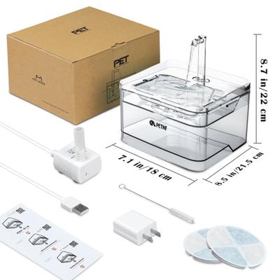 Show full view: PetNF Transparent Cat Water Drinking Fountain, Transparent, 3-L slide 9 of 10