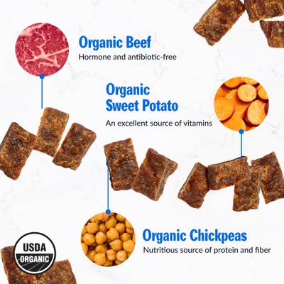 Show full view: PetPlate Beef & Sweet Potato Bites Human Grade Soft & Chewy Dog Treats, 4.5-oz bag slide 6 of 10