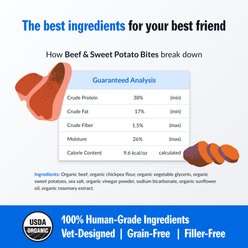 PetPlate Beef & Sweet Potato Bites Human Grade Soft & Chewy Dog Treats, 4.5-oz bag slide 2 of 7