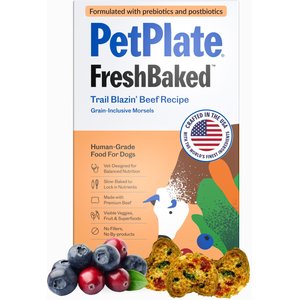 PetPlate FreshBaked Beef Gently Baked & Air-Dried Human-Grade Dog Food, 32-oz box
