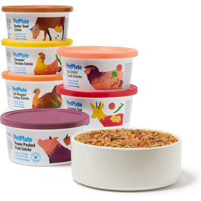 PetPlate PetPlate Human Grade Variety Pack Beef, Chicken, Lamb, Pork, Turkey & Venison Fresh Dog Food, 12-oz cup, case of 12