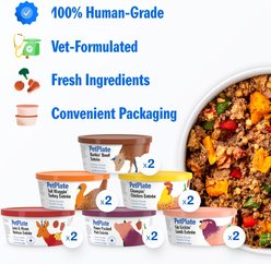 PetPlate Human Grade Variety Pack Beef, Chicken, Lamb, Pork, Turkey & Venison Fresh Dog Food, 12-oz cup, case of 12 slide 2 of 8