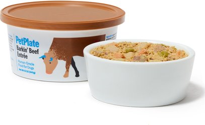 PetPlate Human Grade Barkin' Beef Entree Fresh Dog Food, 12-oz cup, case of 6