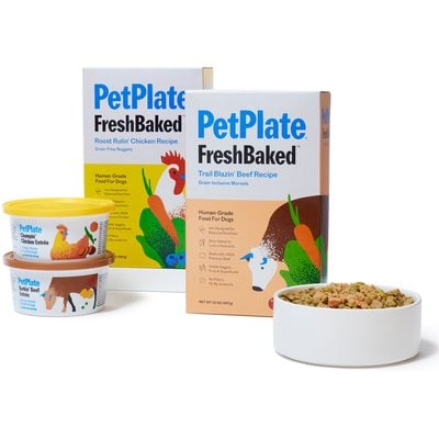PetPlate PetPlate Human Grade Beef & Chicken Value Pack Fresh Wet & Air-Dried Baked Dry Dog Food, 12-oz cup, case of 10