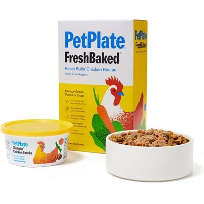 PetPlate PetPlate Human Grade Chicken Starter Pack Fresh Wet & Air-Dried Baked Dry Dog Food, 12-oz cup, case of 4