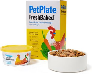 PetPlate Human Grade Chicken Starter Pack Fresh Wet & Air-Dried Baked Dry Dog Food, 12-oz cup, case of 4