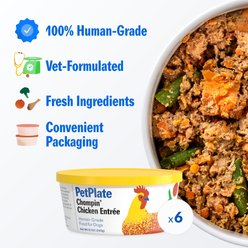 PetPlate Human Grade Chompin Chicken Entree Fresh Dog Food, 12-oz cup, case of 6 slide 2 of 8