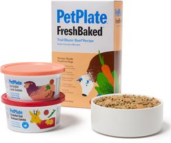 PetPlate Human Grade Lamb, Venison & Beef Variety Pack Fresh Wet & Air-Dried Baked Dry Dog Food, 12-oz cup, case of 4