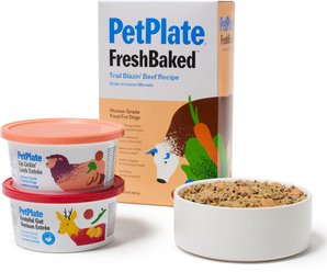 PetPlate Human Grade Lamb, Venison & Beef Variety Pack Fresh Wet & Air-Dried Baked Dry Dog Food, 12-oz c...