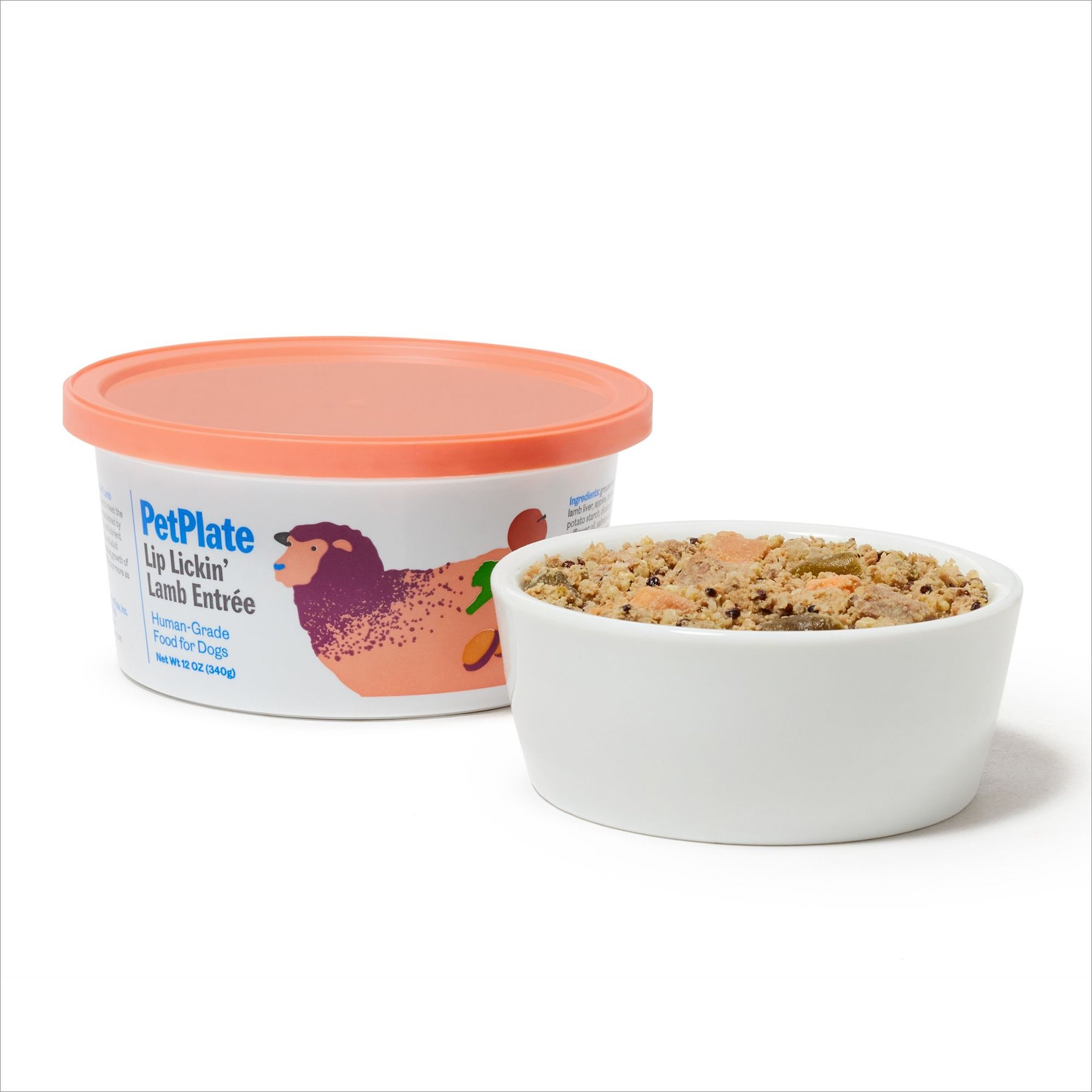 PetPlate Human Grade Lip Lickin' Lamb Entree Fresh Dog Food, 12-oz cup, case of 12