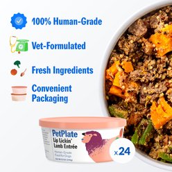 PetPlate Human Grade Lip Lickin' Lamb Entree Fresh Dog Food, 12-oz cup, case of 24 slide 2 of 8