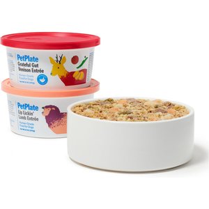 PetPlate Human Grade Novel Protein Venison & Lamb Fresh Dog Food, 12-oz cup, case of 12