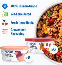 PetPlate Human Grade Novel Protein Venison & Lamb Fresh Dog Food, 12-oz cup, case of 12 slide 2 of 8