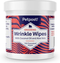 Petpost Bulldog Wrinkle Wipes, 100 count