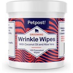 Petpost Bulldog Wrinkle Wipes, 100 count