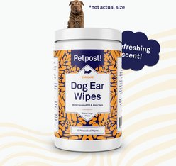 Petpost Coconut Oil & Aloe Vera Dog Ear Wipes, 60 count slide 2 of 8