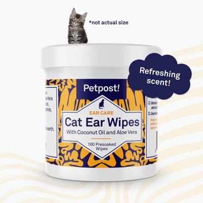Show full view: Petpost Ear Wipes with Coconut Oil & Aloe Vera for Cats, 100 count slide 6 of 11