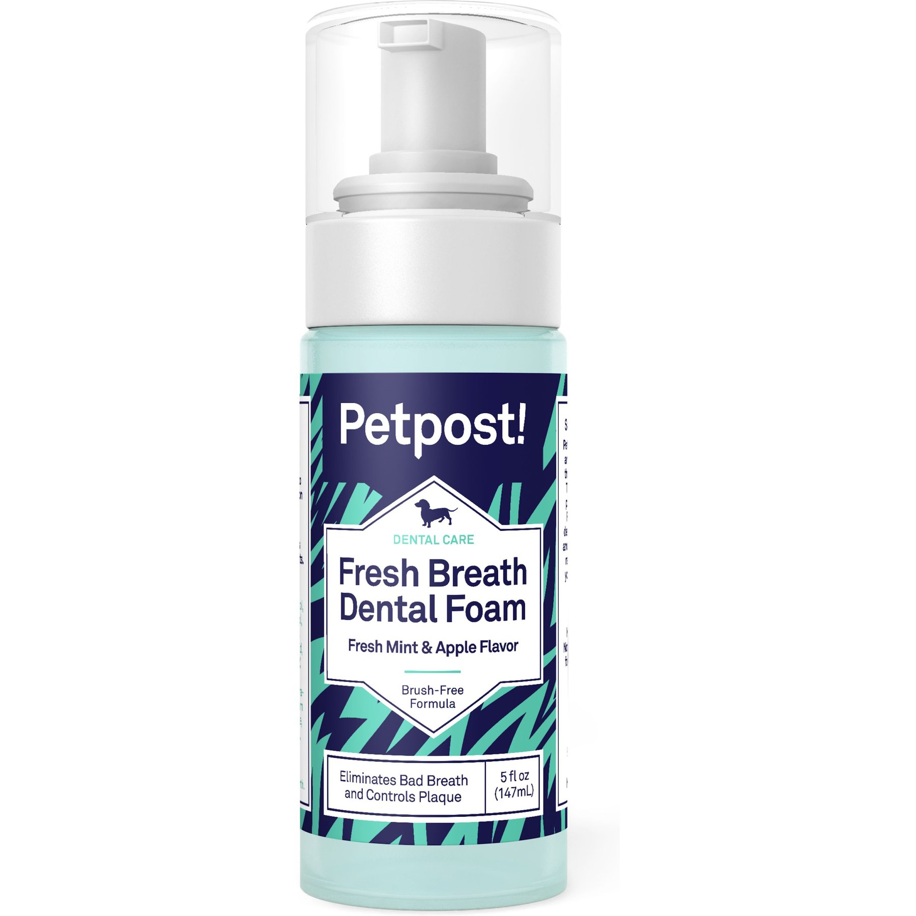 Petpost Fresh Breath Mint & Apple Flavor Dog Dental Foam, 5-oz bottle