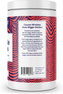 Show full view: Petpost Wrinkle Wipes with Coconut Oil & Aloe Vera Dog Grooming Wipes, 60 count slide 9 of 9