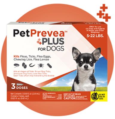 Show full view: PetPrevea Plus Spot Treatment for Dogs, 5-22-lbs, 3 Doses (3-mos. supply) slide 1 of 1