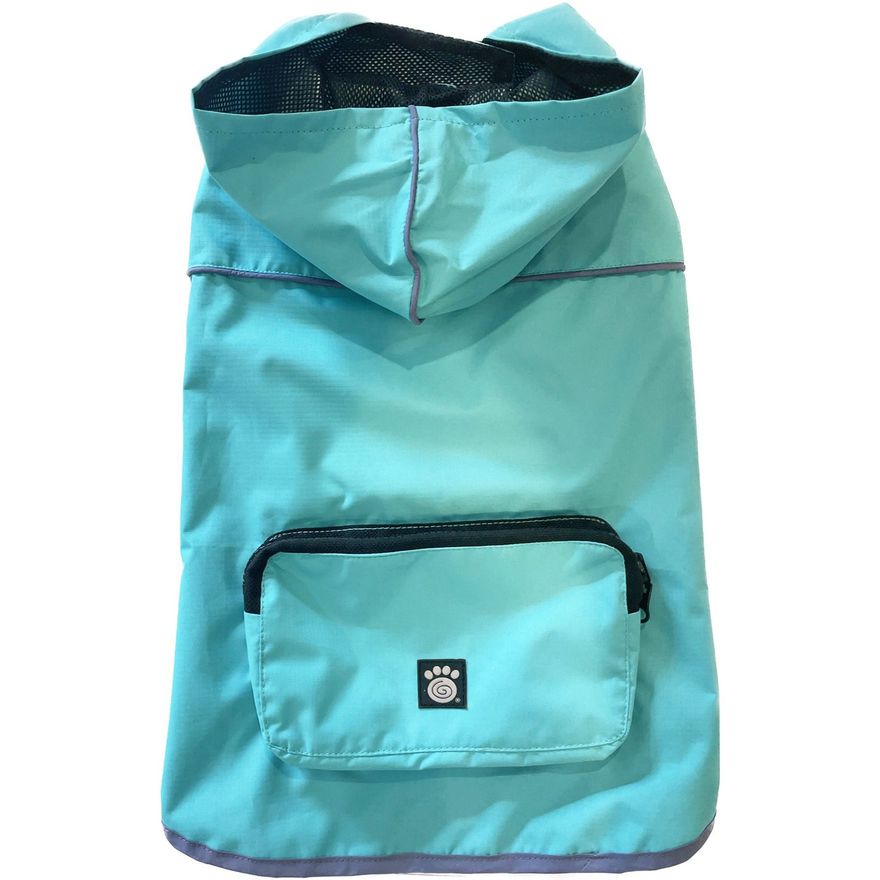 PetRageous Designs Banff Packable Waterproof Dog Raincoat, Aqua, X-Small