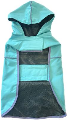 Show full view: PetRageous Designs Banff Packable Waterproof Dog Raincoat, Aqua, XX-Large slide 3 of 8