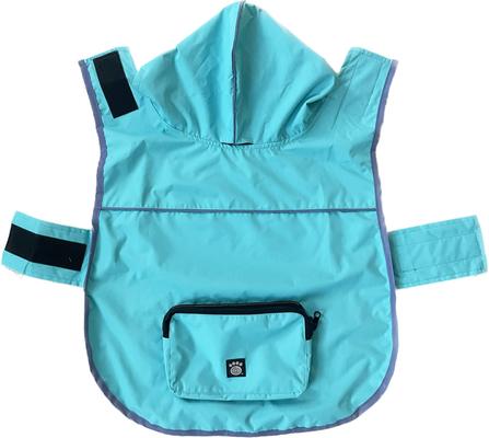 Show full view: PetRageous Designs Banff Packable Waterproof Dog Raincoat, Aqua, XX-Large slide 5 of 8