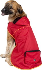 PetRageous Designs Banff Packable Waterproof Dog Raincoat, Red, XX-Large
