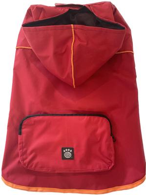 Show full view: PetRageous Designs Banff Packable Waterproof Dog Raincoat, Red, XX-Large slide 2 of 8