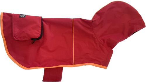 Show full view: PetRageous Designs Banff Packable Waterproof Dog Raincoat, Red, XX-Large slide 4 of 8