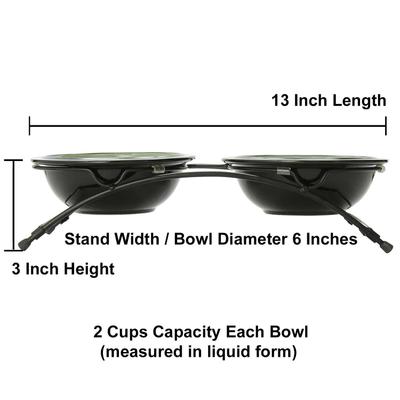 Show full view: PetRageous Designs Buddy's Best Double Diner Elevated Dog & Cat Bowls, Sage, 2-cup slide 3 of 7