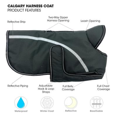 Show full view: PetRageous Designs Calgary Harness Dog Coat, Charcoal, Large slide 4 of 6