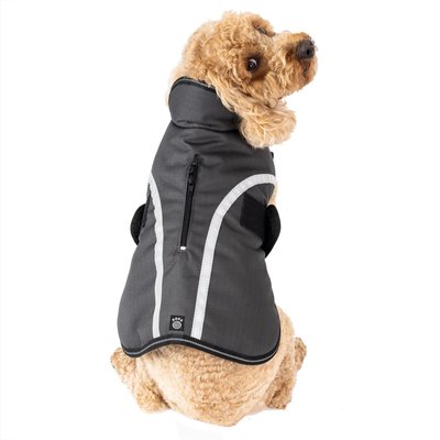 PetRageous Designs PetRageous Designs Calgary Harness Dog Coat, Charcoal, Small