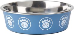PetRageous Designs Capri Stainless-Steel Dog Bowl, Blue, 3.75-cup