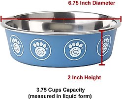 PetRageous Designs Capri Stainless-Steel Dog Bowl, Blue, 3.75-cup slide 2 of 2