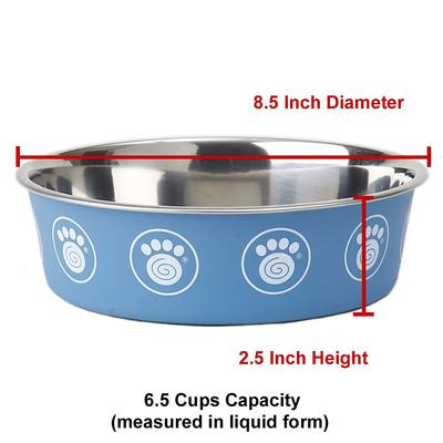 Show full view: PetRageous Designs Capri Stainless-Steel Dog Bowl, Blue, 6.75-cup slide 2 of 2