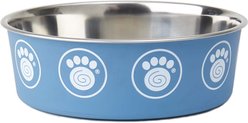 PetRageous Designs Capri Stainless-Steel Dog Bowl, Blue, 8.75-cup