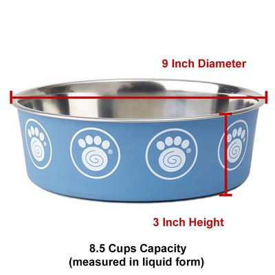 Show full view: PetRageous Designs Capri Stainless-Steel Dog Bowl, Blue, 8.75-cup slide 3 of 3