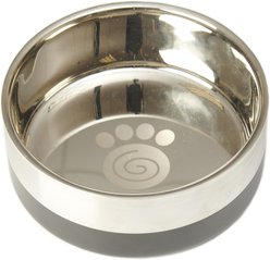 PetRageous Designs Catalina Stainless-Steel Double Walled Dog Bowl, Metallic & Black, Medium: 3.8-cup slide 2 of 2
