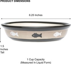PetRageous Designs City Pets Oval Fish Ceramic Cat Dish, 1-cup slide 2 of 4