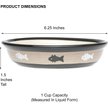 PetRageous Designs Bubble Fish Ceramic Cat Saucer, White/Turquoise Shimmer, 2.5-oz