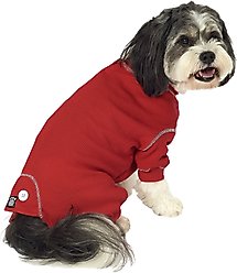 PetRageous Designs Cozy Thermal Dog PJs, Red, Medium